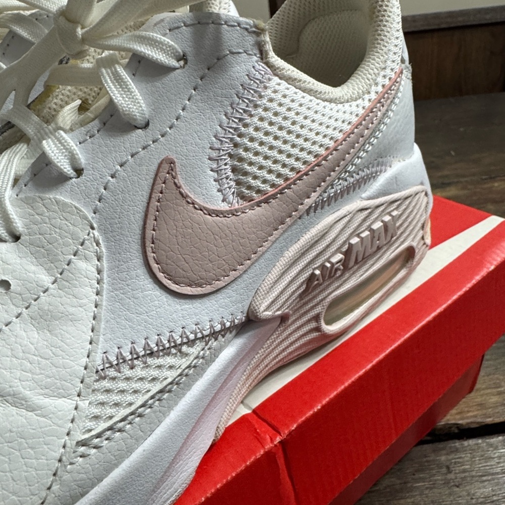 Nike Women's White and Light Pink Sneakers - Picture 8 of 9